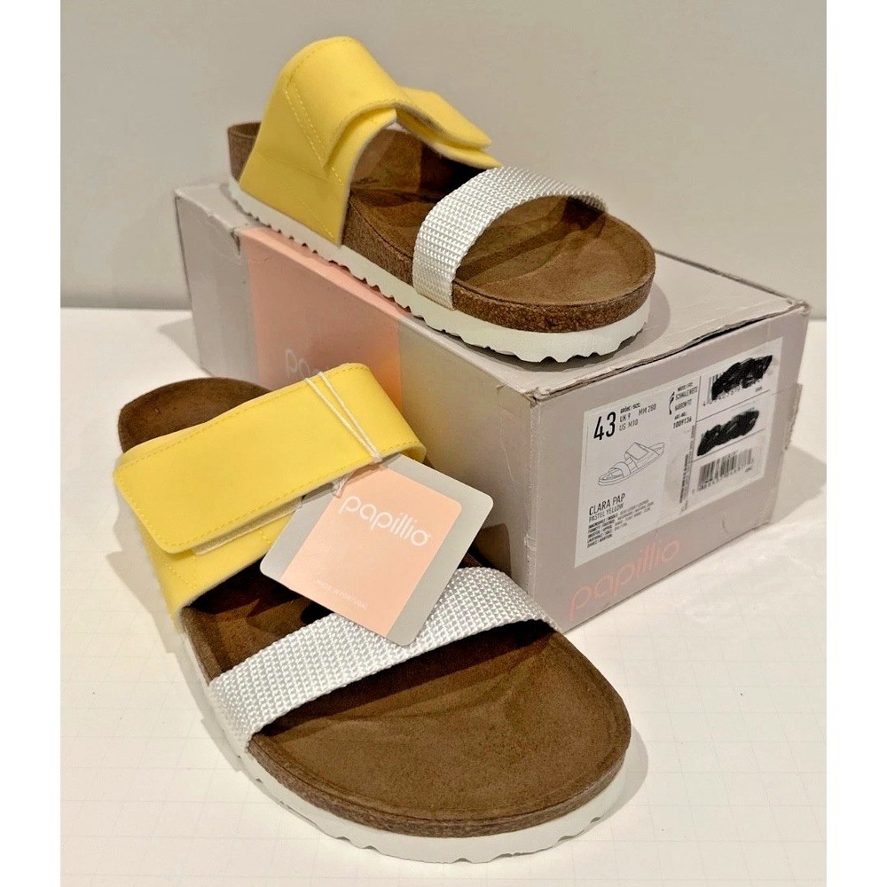 Birkenstock Size EU 43 M10W12 Papillio Clara Pap Sandal Pastel Yellow Narrow Fit